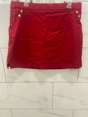 Rafaella Bright Red Mini Skirt with built in shorts Womens Sz 16 Stretch